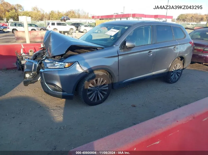 2019 Mitsubishi Outlander Se VIN: JA4AZ3A39KZ043295 Lot: 40800804