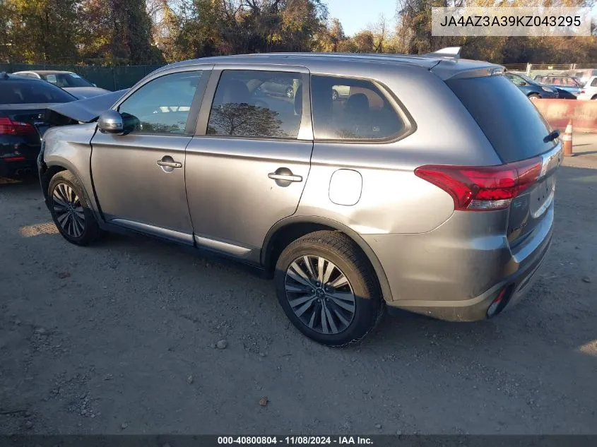 2019 Mitsubishi Outlander Se VIN: JA4AZ3A39KZ043295 Lot: 40800804