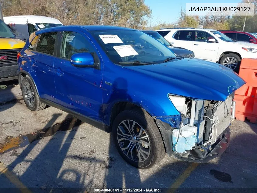 2019 Mitsubishi Outlander Sport 2.0 Es VIN: JA4AP3AU1KU029127 Lot: 40840141