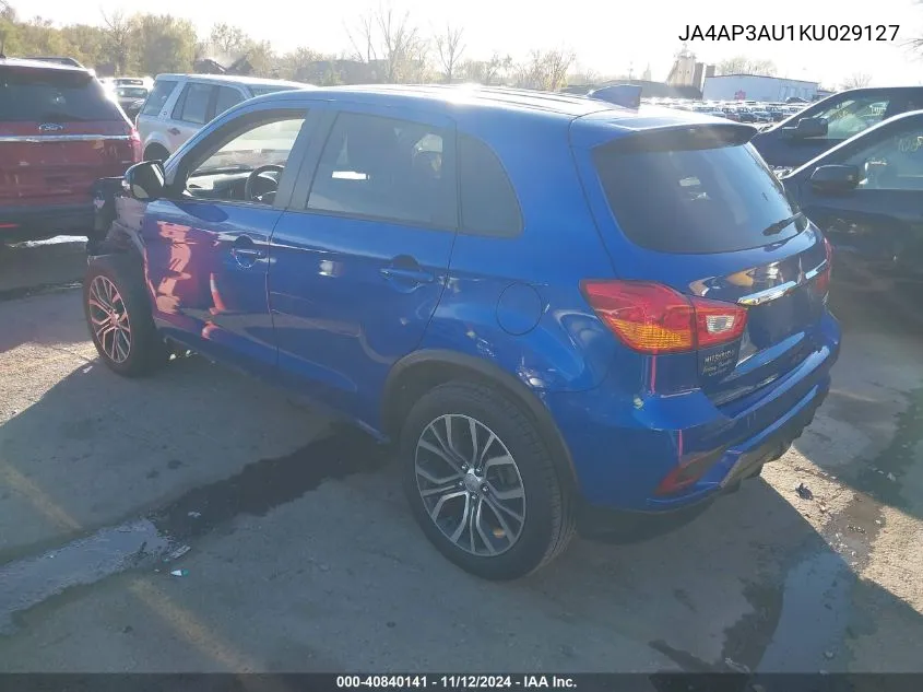 2019 Mitsubishi Outlander Sport 2.0 Es VIN: JA4AP3AU1KU029127 Lot: 40840141