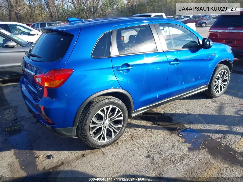 2019 Mitsubishi Outlander Sport 2.0 Es VIN: JA4AP3AU1KU029127 Lot: 40840141