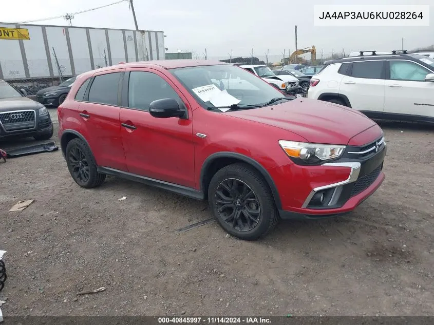 JA4AP3AU6KU028264 2019 Mitsubishi Outlander Sport 2.0 Le