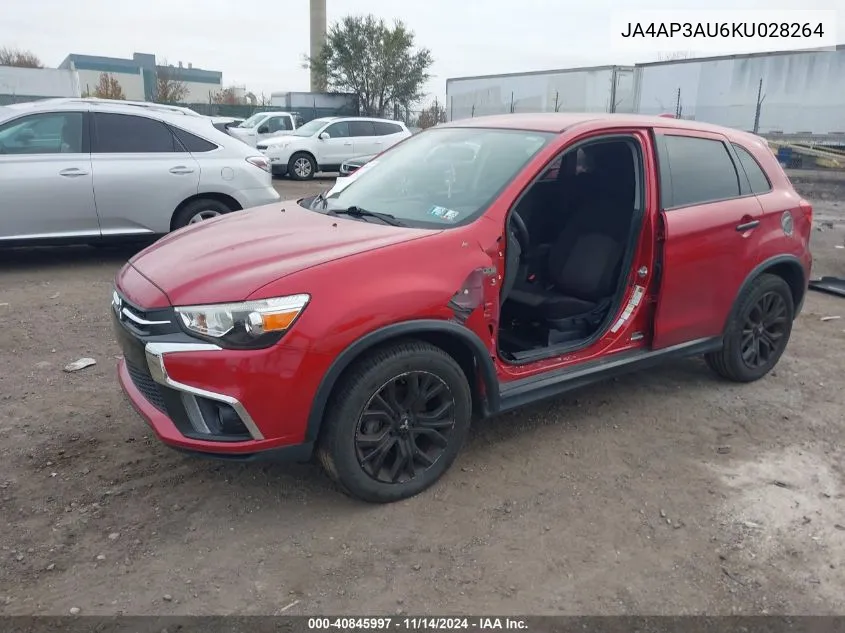 JA4AP3AU6KU028264 2019 Mitsubishi Outlander Sport 2.0 Le