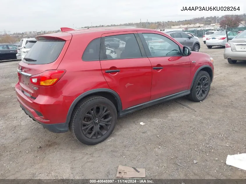 JA4AP3AU6KU028264 2019 Mitsubishi Outlander Sport 2.0 Le