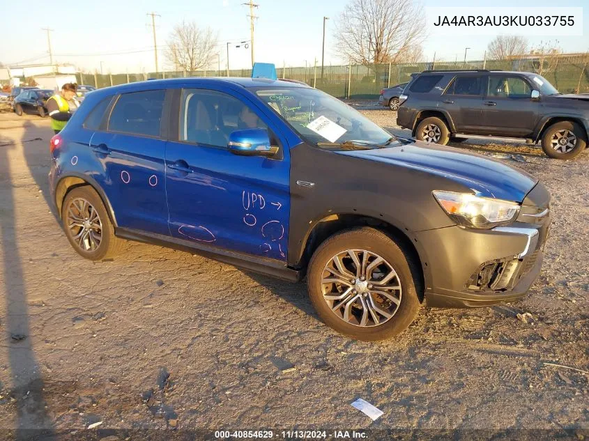 JA4AR3AU3KU033755 2019 Mitsubishi Outlander Sport 2.0 Es