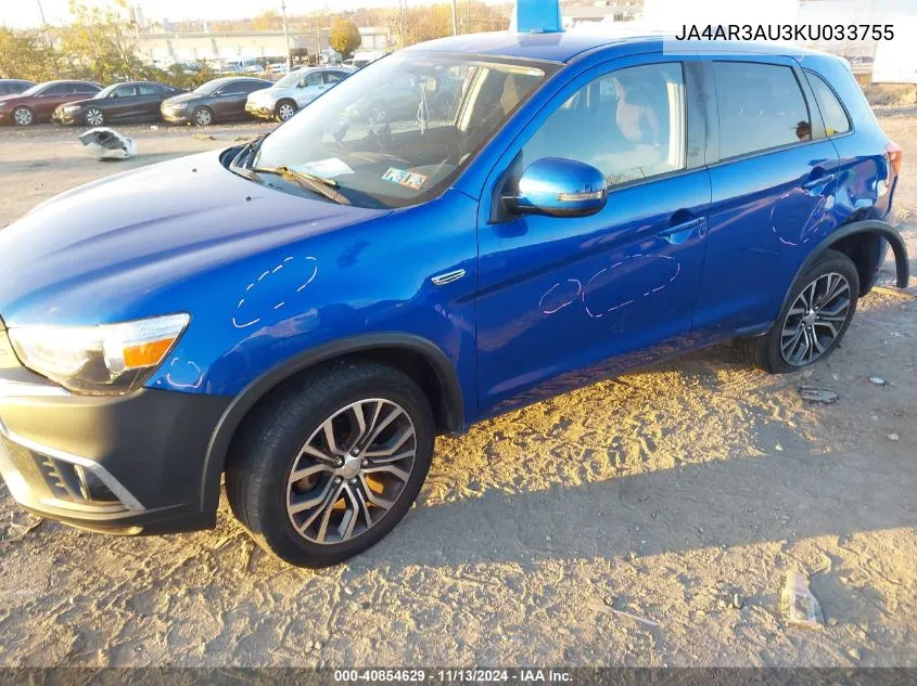 JA4AR3AU3KU033755 2019 Mitsubishi Outlander Sport 2.0 Es