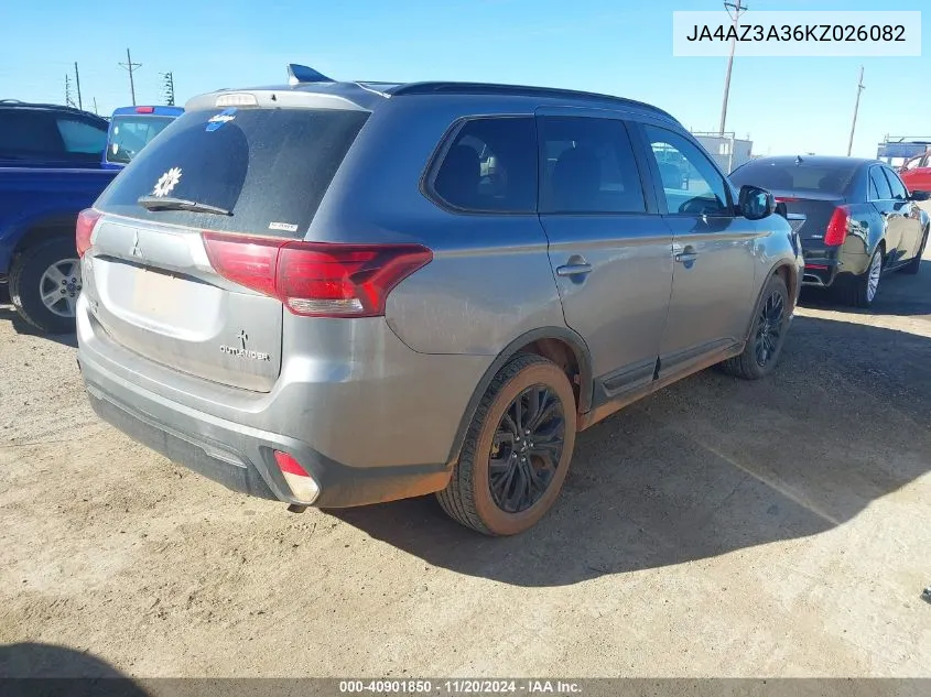 2019 Mitsubishi Outlander Le VIN: JA4AZ3A36KZ026082 Lot: 40901850