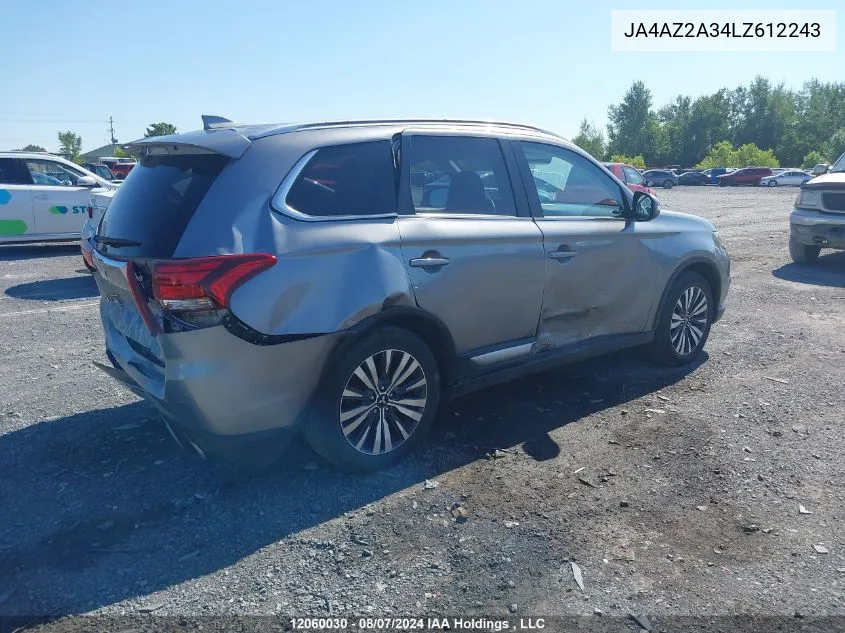 2020 Mitsubishi Outlander VIN: JA4AZ2A34LZ612243 Lot: 12060030