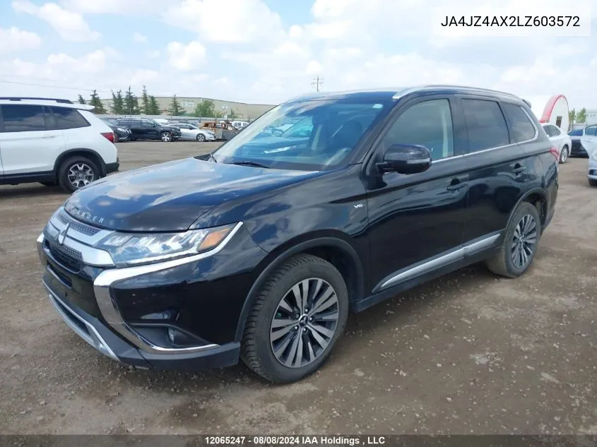 2020 Mitsubishi Outlander Gt VIN: JA4JZ4AX2LZ603572 Lot: 12065247