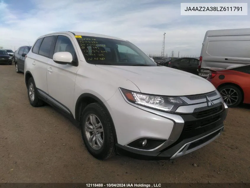 2020 Mitsubishi Outlander VIN: JA4AZ2A38LZ611791 Lot: 12118488