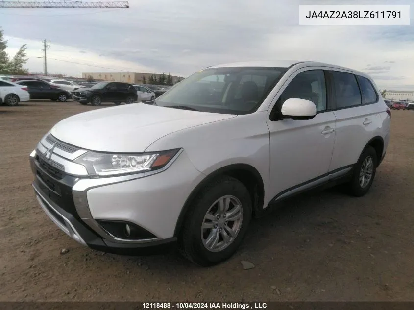 2020 Mitsubishi Outlander VIN: JA4AZ2A38LZ611791 Lot: 12118488