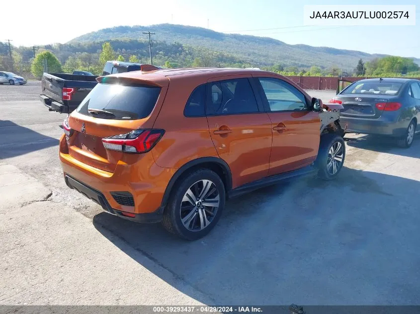 2020 Mitsubishi Outlander Sport 2.0 Es Awc VIN: JA4AR3AU7LU002574 Lot: 39293437