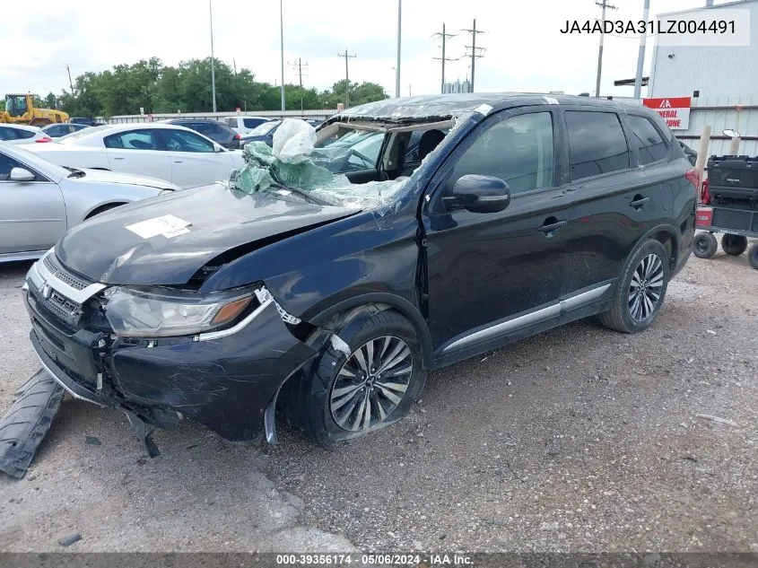 2020 Mitsubishi Outlander Le 2.4/Se 2.4/Sel 2.4/Sp 2.4 VIN: JA4AD3A31LZ004491 Lot: 39356174