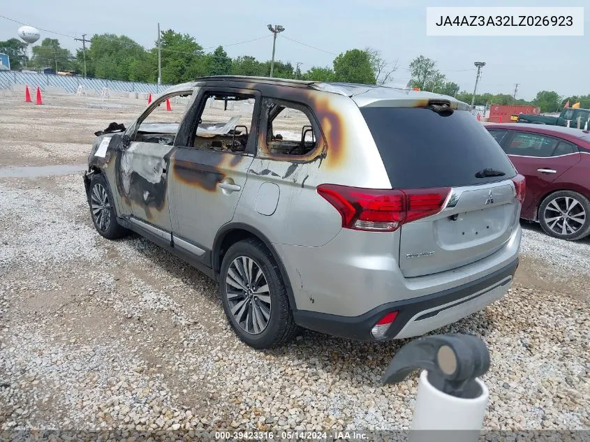 2020 Mitsubishi Outlander Sel 2.4 S-Awc VIN: JA4AZ3A32LZ026923 Lot: 39423316