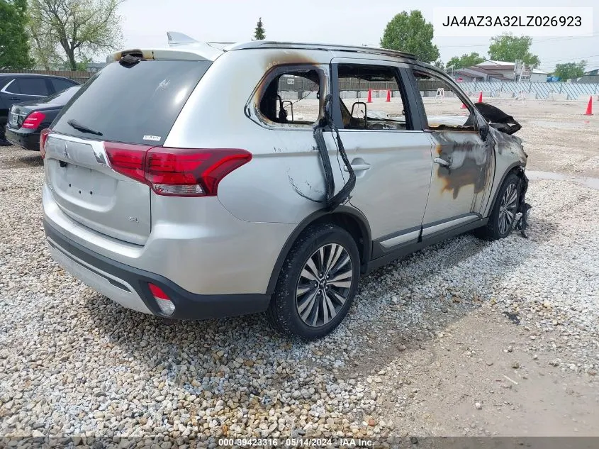 2020 Mitsubishi Outlander Sel 2.4 S-Awc VIN: JA4AZ3A32LZ026923 Lot: 39423316