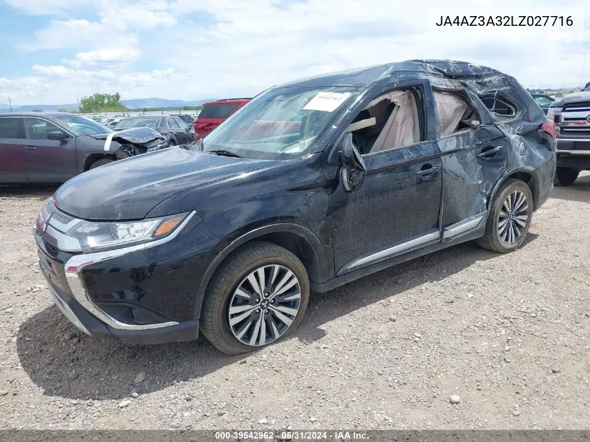 2020 Mitsubishi Outlander Es 2.4 S-Awc/Le 2.4 S-Awc/Se 2.4 S-Awc/Sel 2.4 S-Awc/Sp 2.4 S-Awc VIN: JA4AZ3A32LZ027716 Lot: 39542962