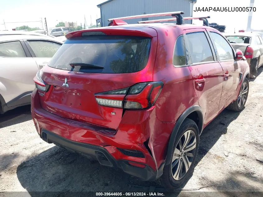 2020 Mitsubishi Outlander Sport 2.0 Se VIN: JA4AP4AU6LU000570 Lot: 39644605