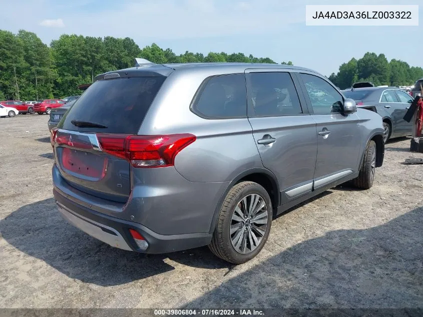 JA4AD3A36LZ003322 2020 Mitsubishi Outlander Se 2.4