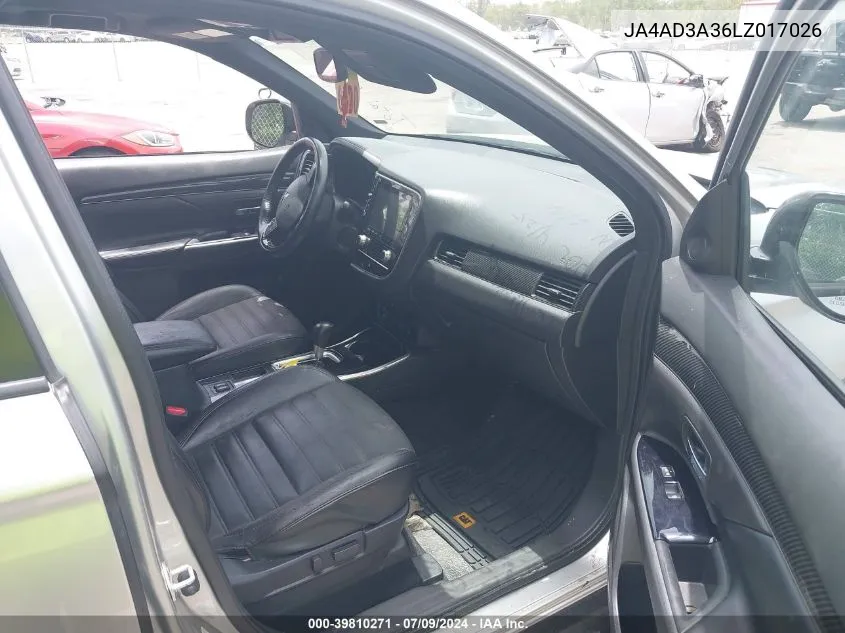 JA4AD3A36LZ017026 2020 Mitsubishi Outlander Le 2.4/Se 2.4/Sel 2.4/Sp 2.4