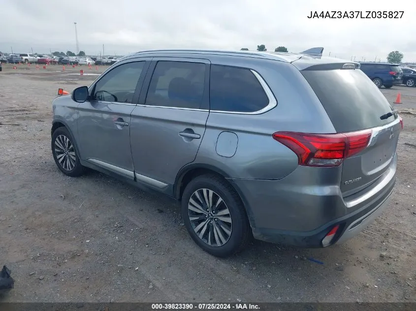 2020 Mitsubishi Outlander Es 2.4 S-Awc/Le 2.4 S-Awc/Se 2.4 S-Awc/Sel 2.4 S-Awc/Sp 2.4 S-Awc VIN: JA4AZ3A37LZ035827 Lot: 39823390