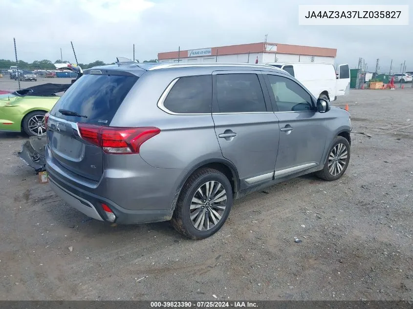 2020 Mitsubishi Outlander Es 2.4 S-Awc/Le 2.4 S-Awc/Se 2.4 S-Awc/Sel 2.4 S-Awc/Sp 2.4 S-Awc VIN: JA4AZ3A37LZ035827 Lot: 39823390