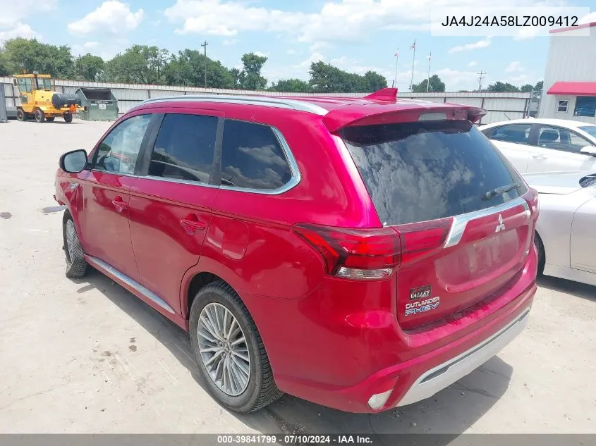 2020 Mitsubishi Outlander Phev Sel S-Awc VIN: JA4J24A58LZ009412 Lot: 39841799