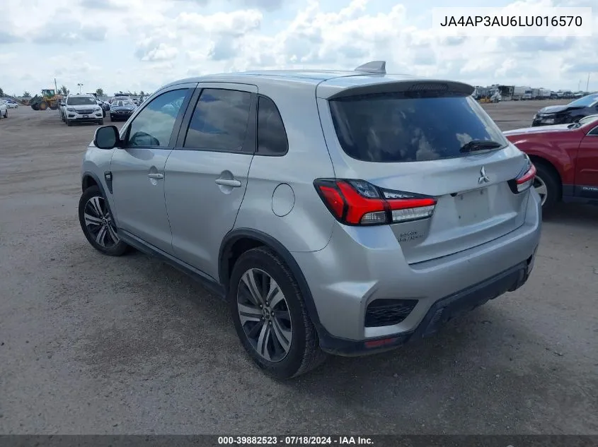 2020 Mitsubishi Outlander Sport 2.0 Es VIN: JA4AP3AU6LU016570 Lot: 39882523