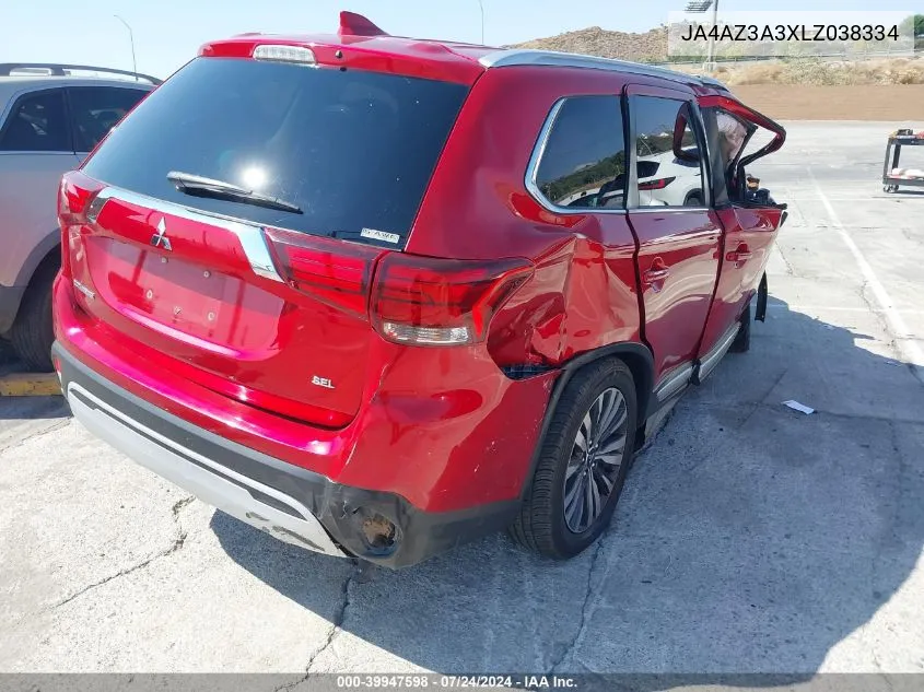 2020 Mitsubishi Outlander Es 2.4 S-Awc/Le 2.4 S-Awc/Se 2.4 S-Awc/Sel 2.4 S-Awc/Sp 2.4 S-Awc VIN: JA4AZ3A3XLZ038334 Lot: 39947598