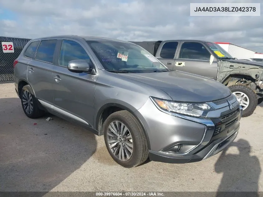 2020 Mitsubishi Outlander Se/Sel/Le VIN: JA4AD3A38LZ042378 Lot: 39976604