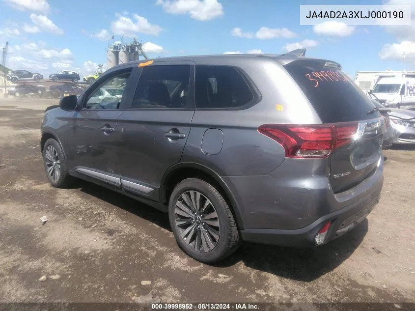 JA4AD2A3XLJ000190 2020 Mitsubishi Outlander Es