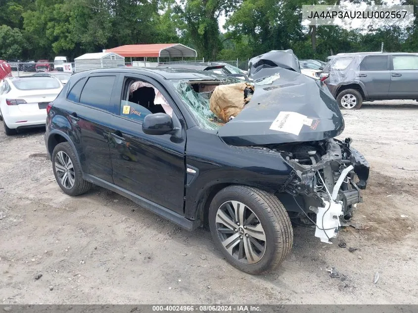 2020 Mitsubishi Outlander Sport 2.0 Es VIN: JA4AP3AU2LU002567 Lot: 40024966