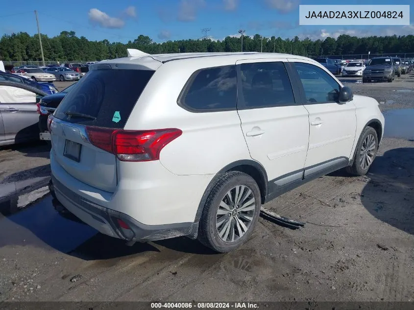 2020 Mitsubishi Outlander Es 2.4 VIN: JA4AD2A3XLZ004824 Lot: 40040086