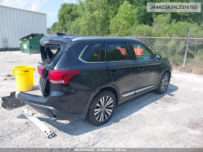 JA4AD3A34LZ016165 2020 Mitsubishi Outlander Le 2.4/Se 2.4/Sel 2.4/Sp 2.4