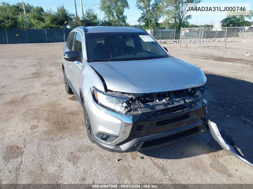 2020 Mitsubishi Outlander Le 2.4 VIN: JA4AD3A31LJ000746 Lot: 40047948