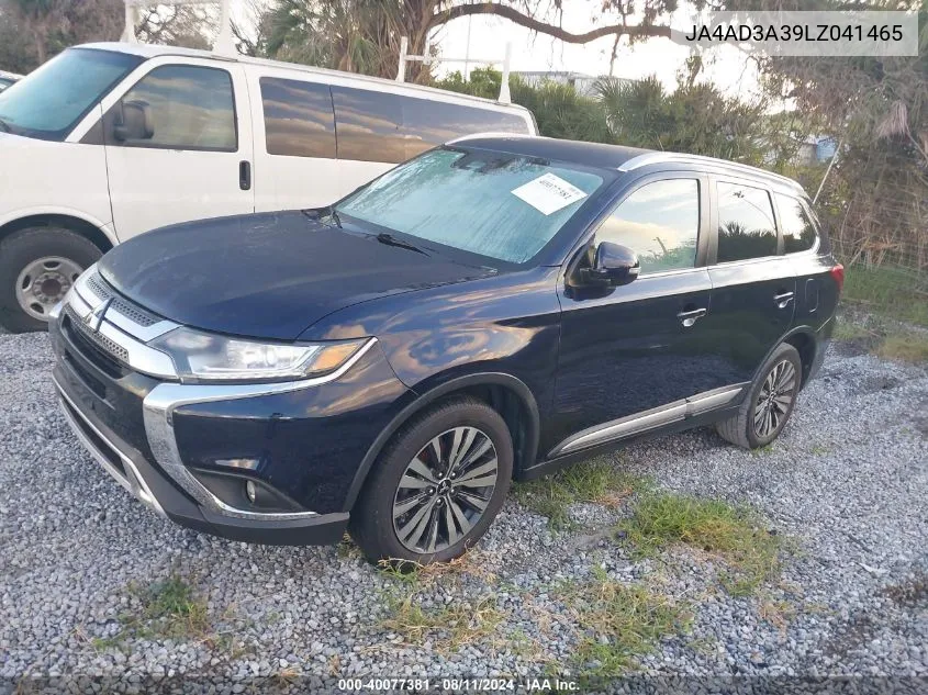 2020 Mitsubishi Outlander Sel 2.4 VIN: JA4AD3A39LZ041465 Lot: 40077381