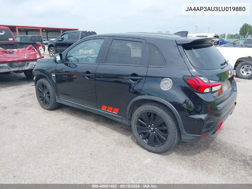 2020 Mitsubishi Outlander Sport 2.0 Be VIN: JA4AP3AU3LU019880 Lot: 40081482