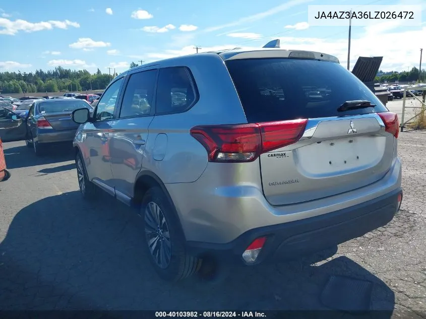 JA4AZ3A36LZ026472 2020 Mitsubishi Outlander Es 2.4 S-Awc