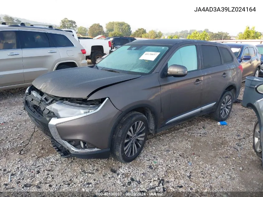 2020 Mitsubishi Outlander Se/Sel/Le VIN: JA4AD3A39LZ024164 Lot: 40130037