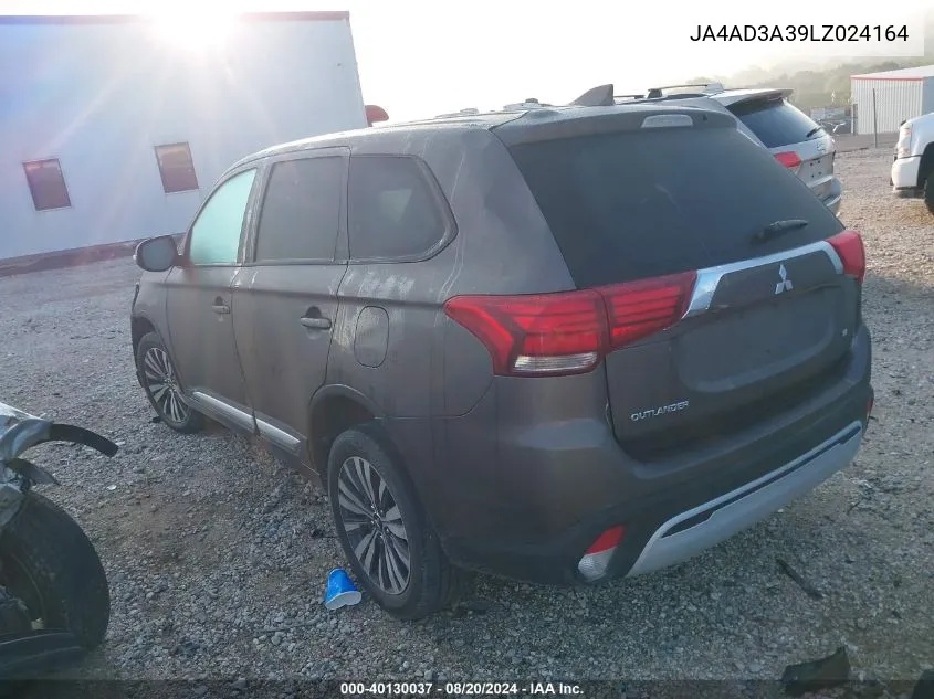 2020 Mitsubishi Outlander Se/Sel/Le VIN: JA4AD3A39LZ024164 Lot: 40130037