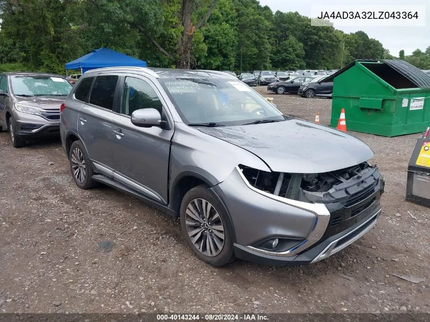 2020 Mitsubishi Outlander Se/Sel/Le VIN: JA4AD3A32LZ043364 Lot: 40143244