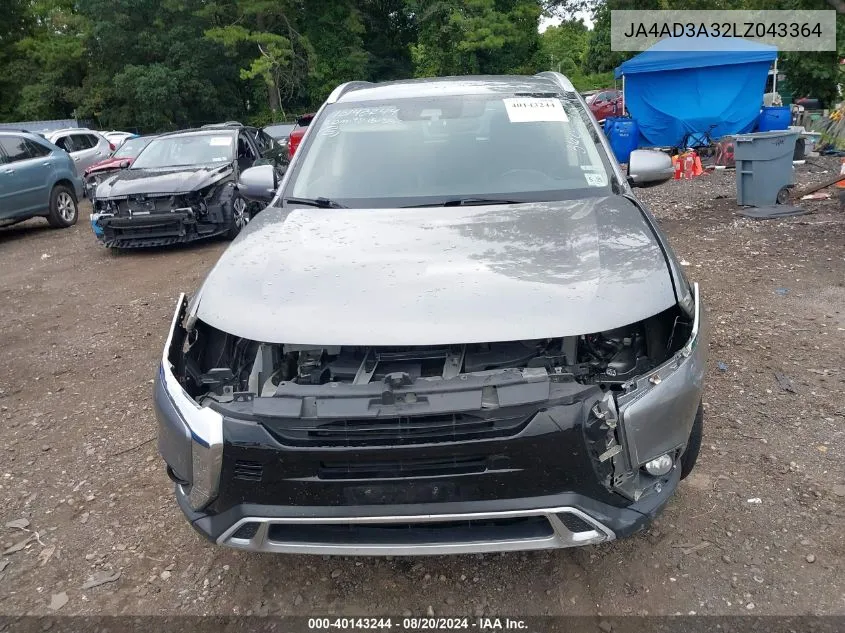 JA4AD3A32LZ043364 2020 Mitsubishi Outlander Se/Sel/Le