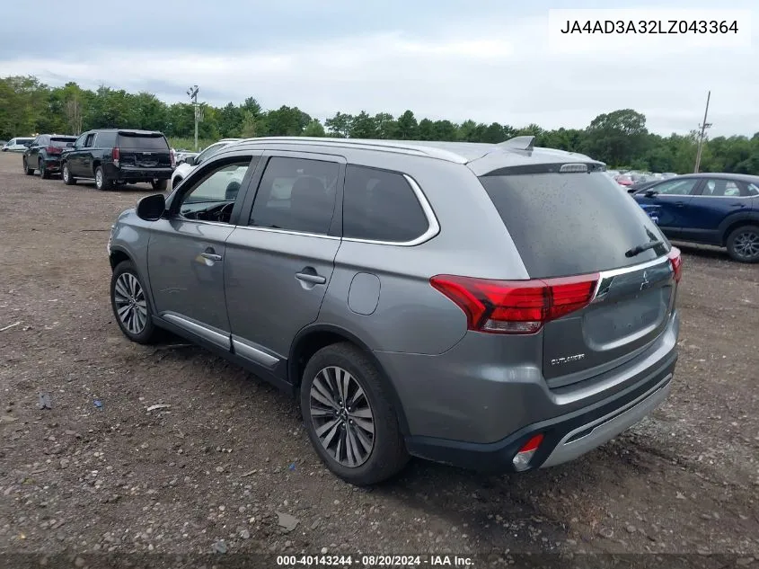 JA4AD3A32LZ043364 2020 Mitsubishi Outlander Se/Sel/Le