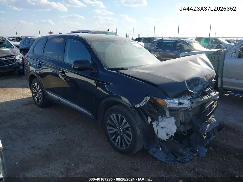 2020 Mitsubishi Outlander Es 2.4 S-Awc VIN: JA4AZ3A37LZ026352 Lot: 40167295