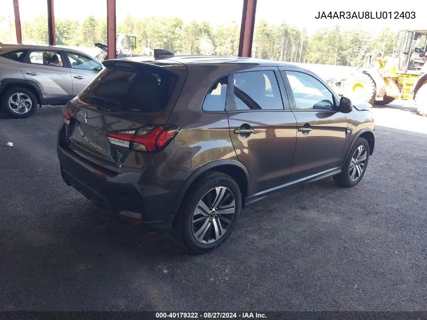 JA4AR3AU8LU012403 2020 Mitsubishi Outlander Sport 2.0 Es Awc