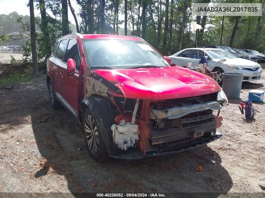 2020 Mitsubishi Outlander Se/Sel/Le VIN: JA4AD3A36LZ017835 Lot: 40236052