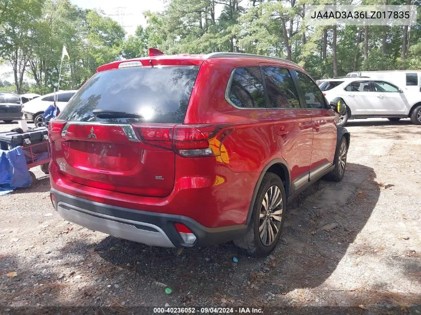 JA4AD3A36LZ017835 2020 Mitsubishi Outlander Se/Sel/Le