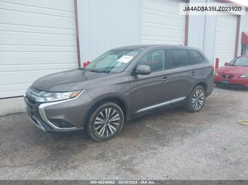 2020 Mitsubishi Outlander Se 2.4 VIN: JA4AD3A35LZ023920 Lot: 40240562