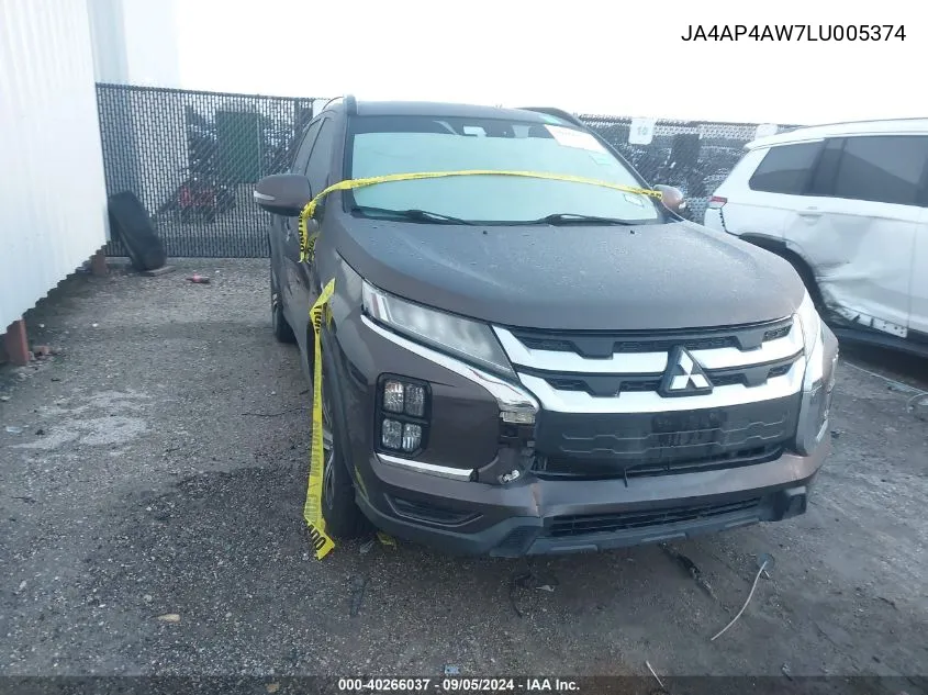 2020 Mitsubishi Outlander Sport Se/Gt VIN: JA4AP4AW7LU005374 Lot: 40266037