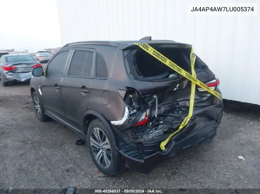 2020 Mitsubishi Outlander Sport Se/Gt VIN: JA4AP4AW7LU005374 Lot: 40266037