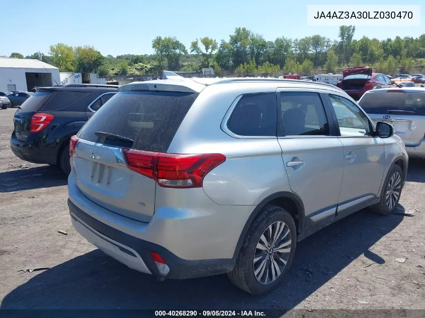 2020 Mitsubishi Outlander Sel 2.4 S-Awc VIN: JA4AZ3A30LZ030470 Lot: 40268290